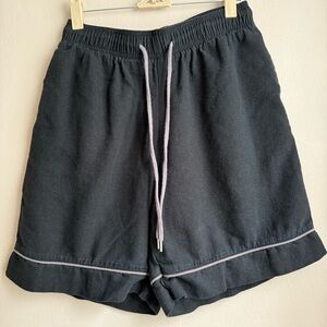 Urban Outfitters Standard Cloth Poplin Basketball Shorts Black Cotton Small